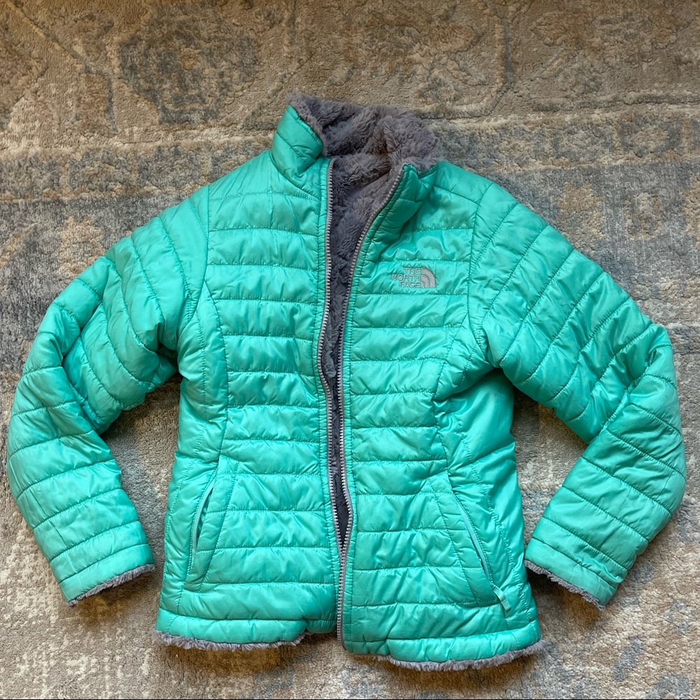 Turquoise teal winter coat reversible 10/12